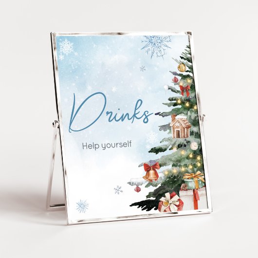 Blue Winter Baby Het is koud buiten Drinken Poster