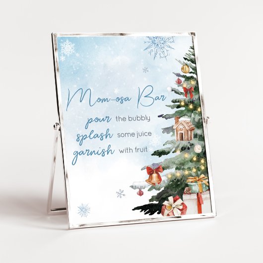 Blue Winter Baby Het is koud buiten Mom Osa Bar Poster