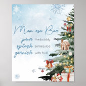 Blue Winter Baby Het is koud buiten Mom Osa Bar Poster (Voorkant)