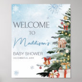 Blue Winter Baby Het is koud buiten Welkom Poster (Voorkant)