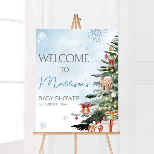 Blue Winter Baby Het is koud buiten Welkom Poster