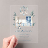 Blue Winter Baby shower Acryl Uitnodigingen (Insitu (Draagbaar))