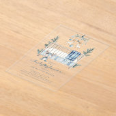 Blue Winter Baby shower Acryl Uitnodigingen (Laagn)