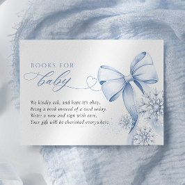 Blue Winter Baby shower Boeken voor Baby Informatiekaartje