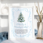 Blue Winter Baby Shower How Big is Mommy's Belly Poster