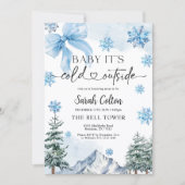 Blue Winter Baby shower Kaart (Voorkant)