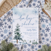 Blue Winter Baby shower Kaart