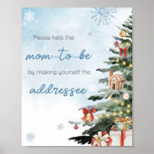 Blue Winter Baby zijn koude buitenenvelop Poster (Voorkant)