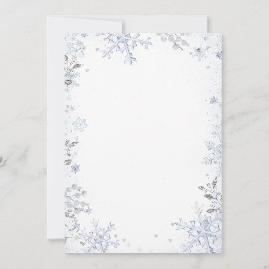 Blue Winter Baubles Hand Drawn Cookie Baby shower Kaart (Achterkant)