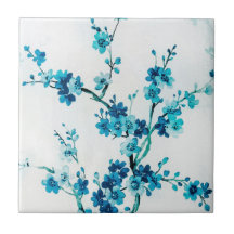 Blue Winter Blooms | Aangepaste keramische tapijte