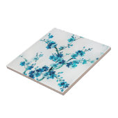 Blue Winter Blooms | Aangepaste keramische tapijte Tegeltje (Zijkant)