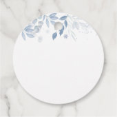 Blue Winter Bow Snowflake Ornament Baby Shower  Bedankjes Labels (Achterkant)