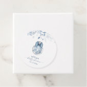 Blue Winter Bow Snowflake Ornament Baby Shower  Bedankjes Labels (In situ)