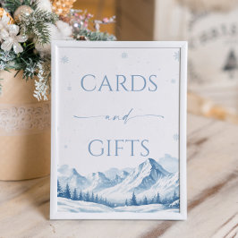 Blue Winter Bridal Shower Cards and Gifts Poster