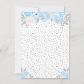 Blue Winter Brunette Hair Princess Verjaardagsfees Bedankkaart (Achterkant)