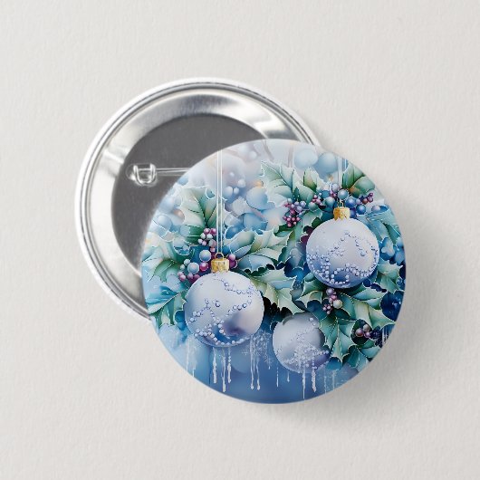 Blue Winter Button (Voorkant /achterkant)