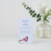 Blue Winter Cardinaal Bird Baby shower Book Reques Informatiekaartje (Staand voorkant)