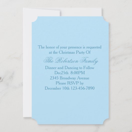 Blue Winter Castle Snowflakes Kerstfeest Kaart (Achterkant)