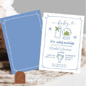Blue Winter Christmas Hand Drawn Baby shower Kaart