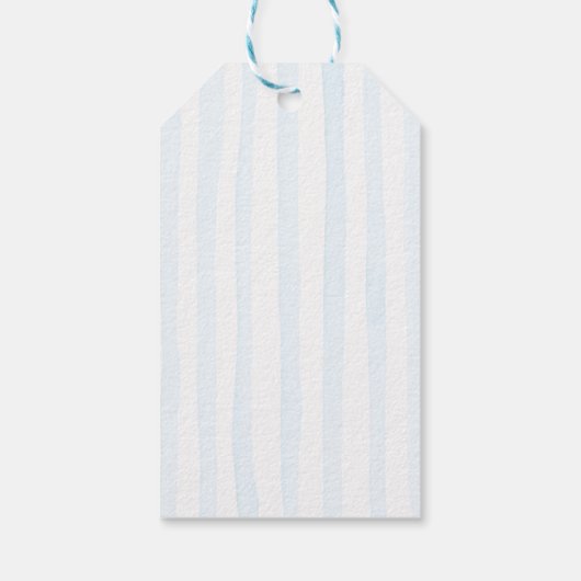 Blue Winter Christmas Tree Baby Shower Cadeaulabel (Achterkant)