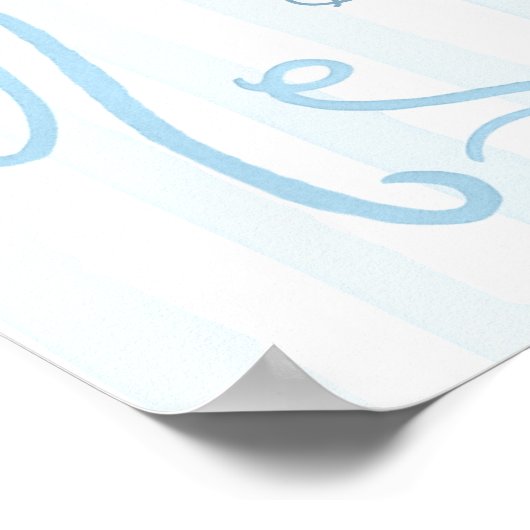 Blue Winter Christmas Tree Baby Shower Welcome Poster (Hoek)