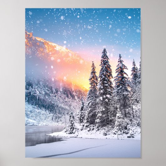 Blue Winter Christmas Wall Art Prints (Voorkant)