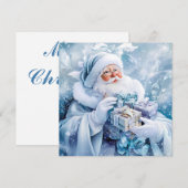 Blue Winter Christmas Wenskaart (Voorkant / Achterkant)