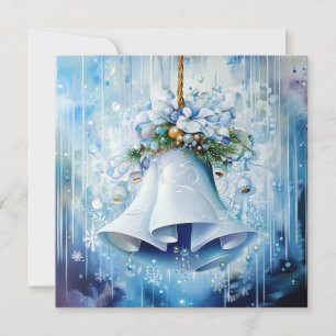Blue Winter Christmas Wenskaart