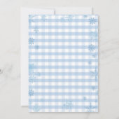 Blue Winter Clothesline Baby shower Kleding Sneeuw Kaart (Achterkant)
