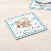 Blue Winter Cookies & Cocoa Baby Shower Kartonnen Onderzetters (Schuin)
