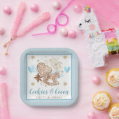 Blue Winter Cookies & Cocoa Birthday party Papieren Bordje (Feest)