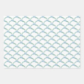 Blue Winter Coquette Coastal Bow Garland Inpakpapier Vel (Voorkant 2)