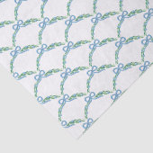 Blue Winter Coquette Coastal Bow Garland Tissuepapier (Detail)