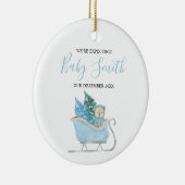 Blue Winter Cute Beer We verwachten ouders Keramisch Ornament (Rechts)