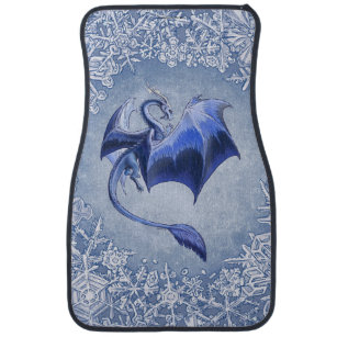 Blue Winter Dragon Fantasy Natuur Art Automat