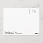 Blue Winter Dragon Fantasy Natuur Art Briefkaart (Achterkant)