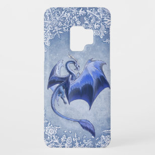 Blue Winter Dragon Fantasy Natuur Art Case-Mate Samsung Galaxy S9 Hoesje
