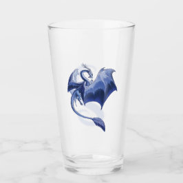 Blue Winter Dragon Fantasy Natuur Art Glas