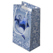 Blue Winter Dragon Fantasy Natuur Art Klein Cadeauzakje (Achterkant Gekanteld)