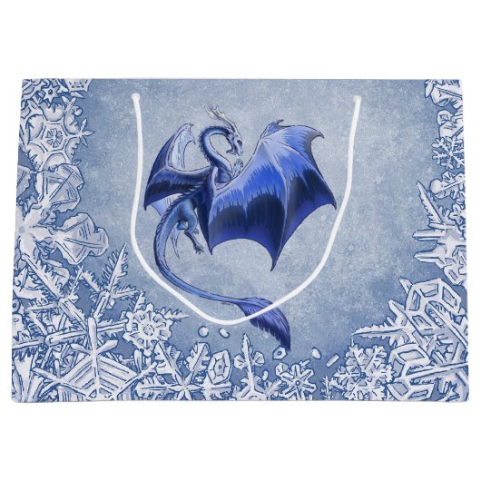 Blue Winter Dragon Fantasy Natuur Art Large Cadeautasje (Voorkant)