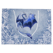 Blue Winter Dragon Fantasy Natuur Art Large Cadeautasje (Achterkant)