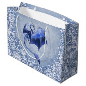 Blue Winter Dragon Fantasy Natuur Art Large Cadeautasje (Achterkant Gekanteld)
