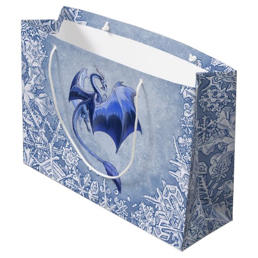 Blue Winter Dragon Fantasy Natuur Art Large Cadeautasje (Achterkant Gekanteld)