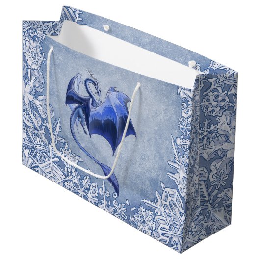 Blue Winter Dragon Fantasy Natuur Art Large Cadeautasje (Voorkant Gekanteld)