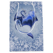 Blue Winter Dragon Fantasy Natuur Art Medium Cadeauzakje (Voorkant)