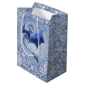 Blue Winter Dragon Fantasy Natuur Art Medium Cadeauzakje (Achterkant Gekanteld)