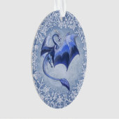 Blue Winter Dragon Fantasy Natuur Art Ornament (voorkant)