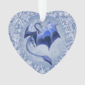 Blue Winter Dragon Fantasy Natuur Art Ornament (voorkant)