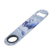 Blue Winter Dragon Fantasy Natuur Art Speed Flessenopener (Achterkant Gekanteld)