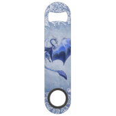 Blue Winter Dragon Fantasy Natuur Art Speed Flessenopener (Voorkant)